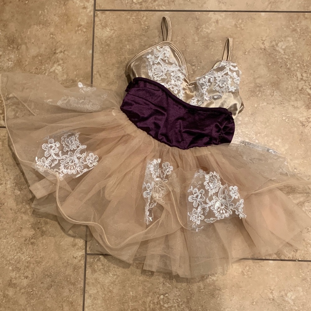 Weissman Purple and Cream Formal Kids Dress (fits 4-5T